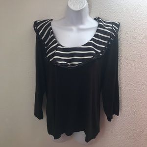 Lauren Ralph Lauren top brown xl striped
